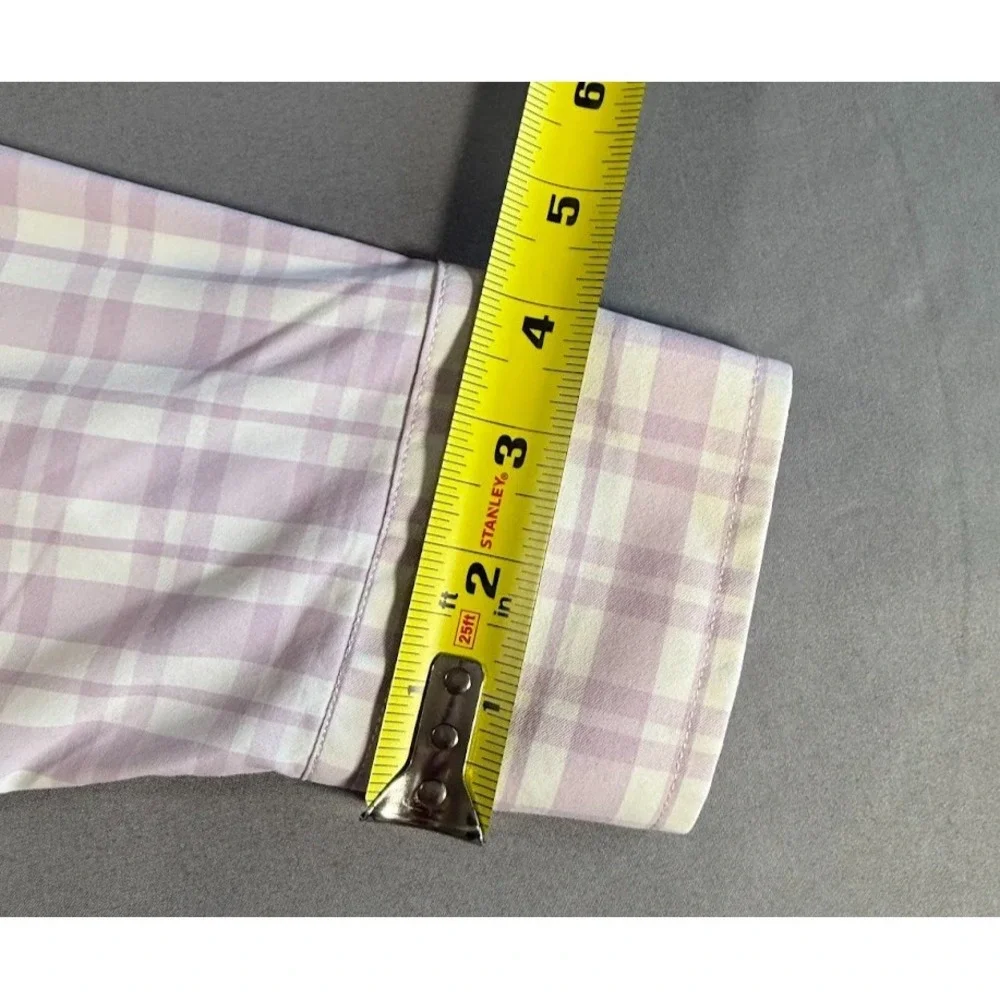 Untuckit Shirt Men XL Purple Plaid Button Up‎ Long Sleeve Pocket Lightweight - Picture 12 of 16